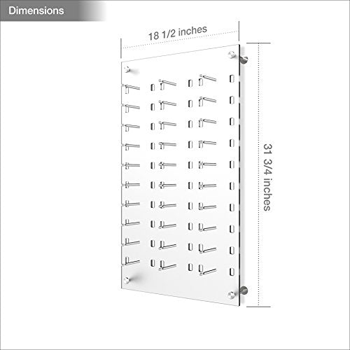 Framedisplays.com Optical Display for 30 Eyewear Frames - Wall Mount Acrylic Sunglass Display - Frosted White - 31.75” x 18.5”