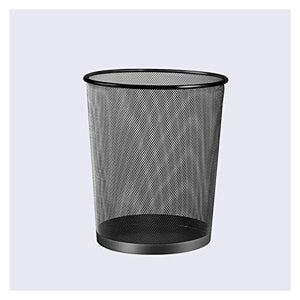 FMHCTN Trash can Waste Bin Round Mesh Wastebasket Recycling Bin Wrought Iron Hollow Trash Can Household Metal Without Cover Waste Basket for Office Bathroom Living Room Rubbish U
