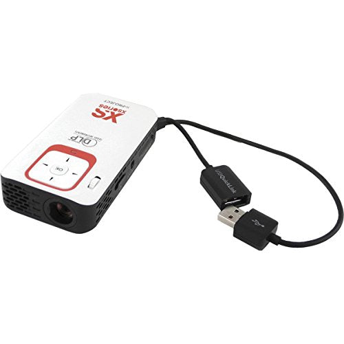 XSories X-Project, Portable LED Pocket Projector + Media Player, Micro SD Card input, USB connectivity, 4GB Memory, Onboard Speaker