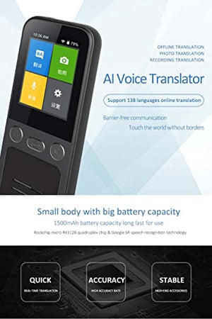 UsmAsk Smart Language Translator Portable Photo Translation Machine - WiFi Offline Voice Equipment for Work, Study, Travel