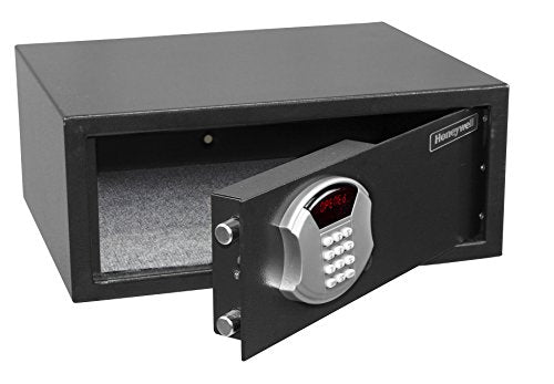 HONEYWELL - 5105DS Low Profile Steel Security Safe with Hotel-Style Digital Lock, 1.14 -Cubic Feet, Black