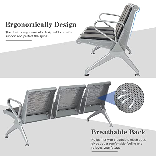 Kinfant 5-Seat Waiting Room Chairs Sofa with Armrest
