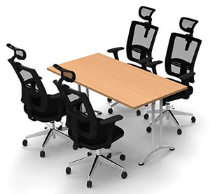 TeamWORK Tables 4 Person Meeting Office Table Model 6382 Beech Color