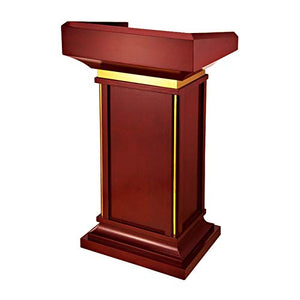 Generic Wood Lectern Podium Stand - Red Brown 60x49x112cm