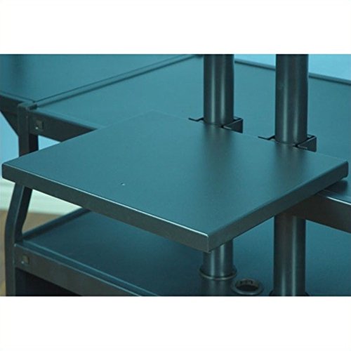 VTI Large Flat Panel 80" Monitor Cabinet Cart in Powder Paint