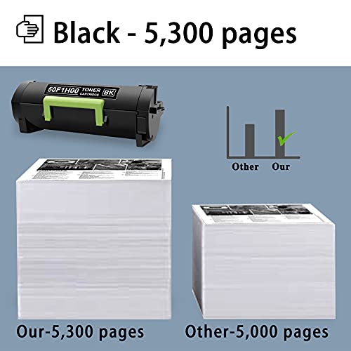 3 Pack Compatible 501H (50F1H00) Toner Cartridge Replacement for Lexmark MS510dn MS610de MS610dn MS610dte MS310dn MS312dn MS315dn MS410dn MS415dn MS610dtn MS610 MS310d Printer Toner Cartridge (Black)