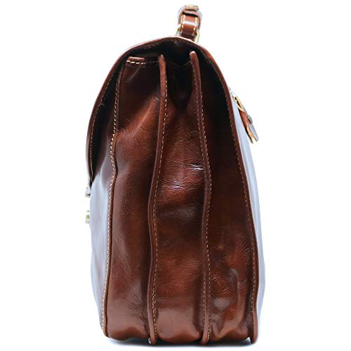 Cenzo 4050 Italian Leather Briefcase Attache