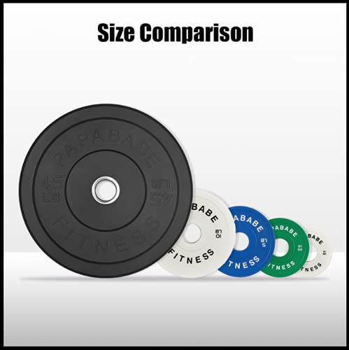 papababe Bumper Plates with 2 inch Change Plate Set Olympic Fractional Plate for Strength Training（175lb Set）