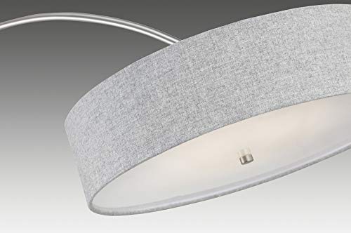 Wilkerson Brushed Nickel LED Arc Floor Lamp with Gray Shade