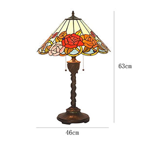 GAUUA 18 Inch Rose Tiffany Desk Lamp Night Lamp