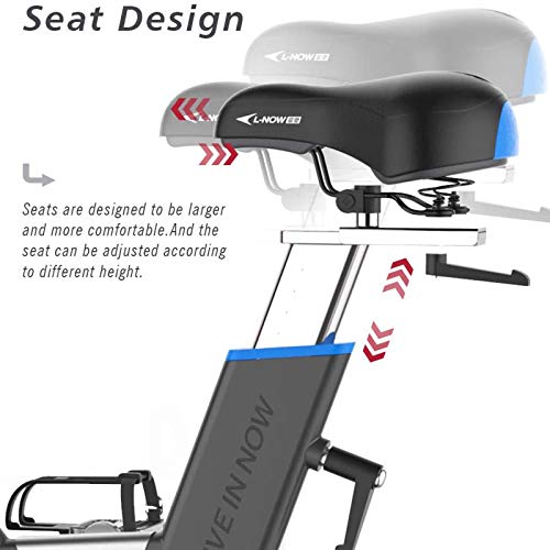 pooboo Commercial Exercise Bikes Stationary, Indoor Cycling Bike with Comfortable Seat Cushion, 44lbs Flywheel, LCD Monitor for Home Cardio Workout (White)