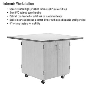 Diversified Woodcrafts Mobile Collaboration School Workstation, 48" x 48", Charcoal