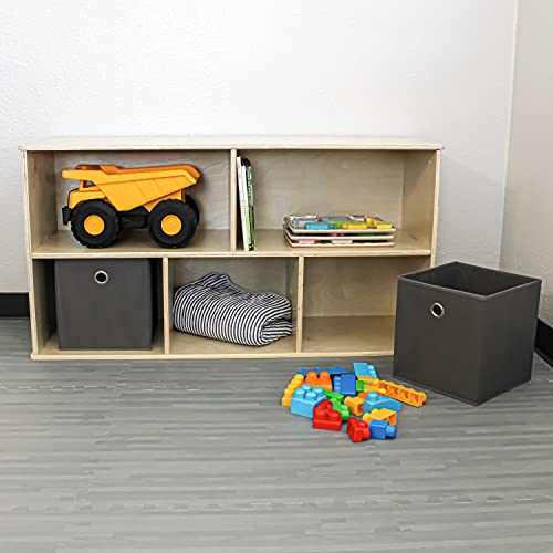 FDP Birch 5-Compartment Storage Cabinet 24 inch Height; Organize Books, Toys, Games, Art Supplies, Durable, Sturdy Furniture for Home, Daycare, Preschool, Montessori Classroom - Natural, 13133-NT