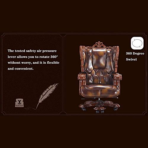 QHH Executive Office Chair | High Back Ergonomic Lumbar Support, Bonded Leather Recliner Managerial Chair