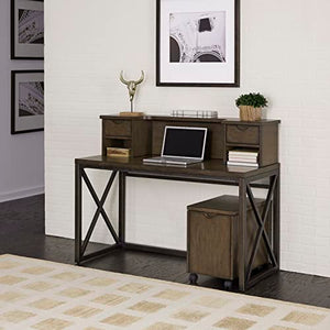 Home Styles Xcel Cinnamon Finish Office Desk with Hutch & Mobile File