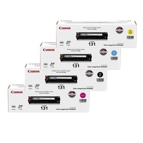 Canon 131 Toner Cartridge Bundle for imageCLASS MF8280Cw and MF628CW Printer, 1500 Sheets, Black / Cyan / Magenta / Yellow