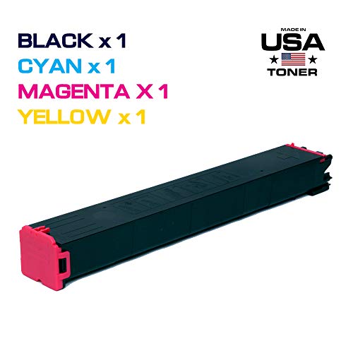 MADE IN USA TONER Compatible Replacement for Sharp MX2651, MX3051, MX3061, MX3071, MX3551, MX3561, MX3571, MX4051, MX4061, MX-61NTBA,MX-61NTCA,MX-61NTMA,MX-61NTYA (Black,Cyan,Yellow,Magenta, 4 Pack)