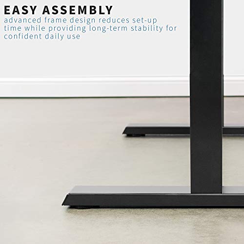 VIVO Manual 43 x 24 inch Stand Up Desk, 3 Section Table Top with Frame, Height Adjustable Standing Workstation with Foldable Handle, Black, DESK-MB43TB