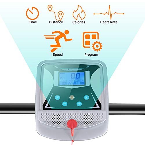 Mauccau Folding Electric Treadmill Exercise Machine with LCD Display Fitness Trainer Walking Running Machine for Home Gym