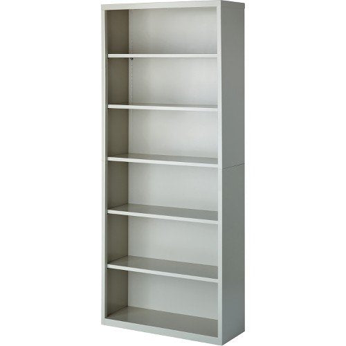 Lorell LLR41292 Fortress Series Steel Book Case, Light Gray