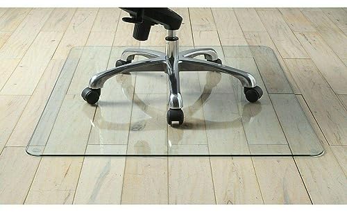 None Tempered Glass Chair Mat, 36" x 46" Clear - Office Desk Accessories for Carpet Floor - Home Office Desk Table Mat