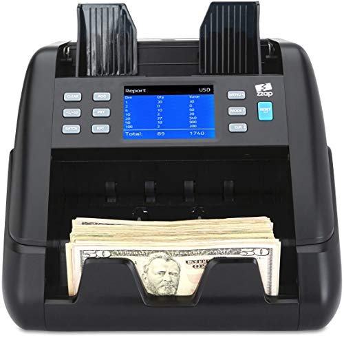 ZZap Bill Value Counter & Counterfeit Detector - Money Cash Currency Machine (NC55)