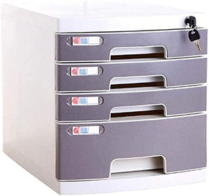 None File Storage Cabinet Lockable Data Office Drawer Organizer White PP Plastic Box