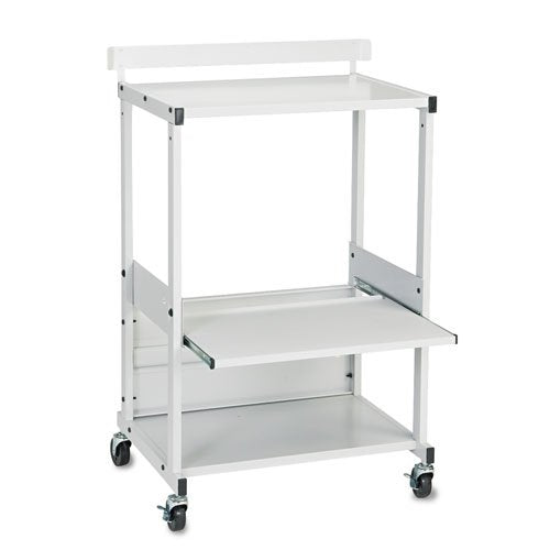 Max Stax Dual Purpose Printer Stand, Three-Shelf, 25w x 20d x 42-1/2h, Gray
