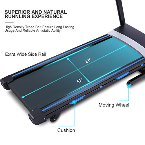 ANCHEER APP Control Folding Treadmill T950, 3.25HP Automatic Incline Treadmill, Walking Running Jogging Running Machine for Home Gym Cardio Exercise