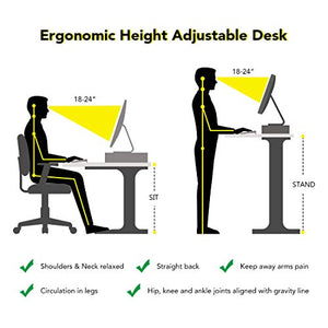 Electric Height Adjustable Standing Desk, 48" Sit Stand Up Computer Desk Workstation for Home Office (Black Frame/Black Desktop, 48 x 30 inch)