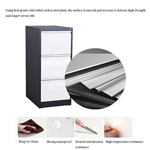 Office Supplies Metal Vertical Drawer File Cabinet with Lock for Home Office - Hanging File Rack for Letters, Laws, A4 Documents