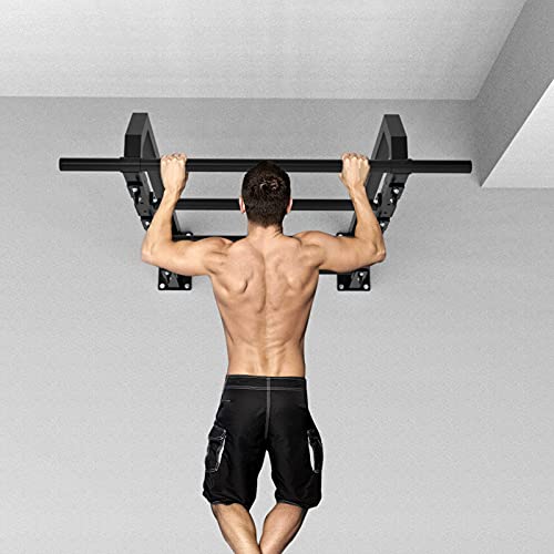Heavy Duty Pull Up Bar Wall Mounted, Multifunctional Chin Up Bar, Multi Grip Upper Body Workout Bar, Strength Training Equipment for Indoor and Outdoor Use