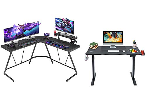 Mr IRONSTONE Electric Height Adjustable Desk 47.2" Standing Desk Sit to Stand Home Office Computer Desk & L-Shaped Desk 50.8" Computer Corner Desk, Home Gaming Desk, Office Writing Workstation