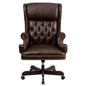Flash Furniture High Back Traditional Tufted Brown LeatherSoft Executive Office Chair