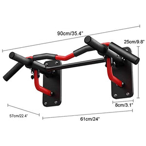 Multi Grip Pull-Up Bar Wall Mount Chin Up Bar with Hangers for Punching Bags Power Ropes Strength Training Equipment for Home Gym 330 LB Weight Capacity