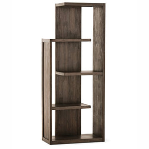 Simpli Home AXCMON-05 Monroe Solid Acacia Wood 72 inch x 30 inch Rustic Bookcase in Distressed Charcoal Brown