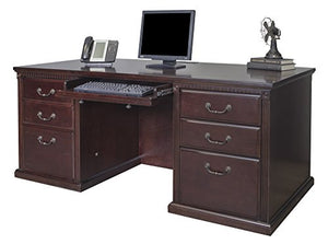 Martin Furniture Huntington Club 68" Double Pedestal Executive Desk, Fully Assembled