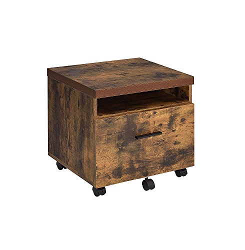 Major-Q Weathered Oak Desk and File Cabinet (Desk + File Cabinet)