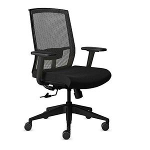 Safco Products Company GS11SVRBLK Gist Task Chair, Black/Silver