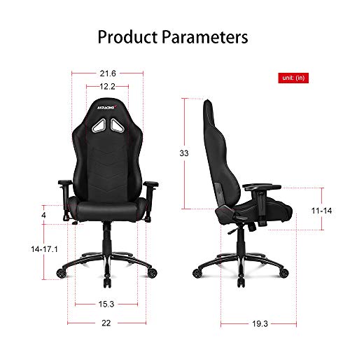 AKRacing Core Series SX Gaming Chair with High Backrest, Recliner, Swivel, Tilt, Rocker and Seat Height Adjustment Mechanisms with 5/10 Warranty - Black