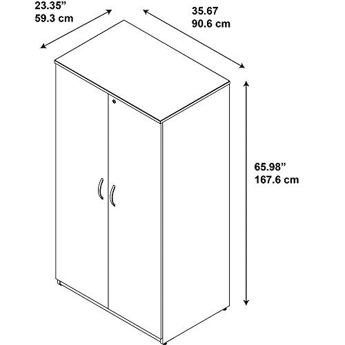 Bush Business Furniture Series C Elite 36W Storage Wardrobe Tower in Hansen Cherry