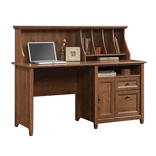 Sauder 419401 Edge Water Computer Desk With Hutch, L: 59.06" x W: 23.31" x H: 46.42", Auburn Cherry finish