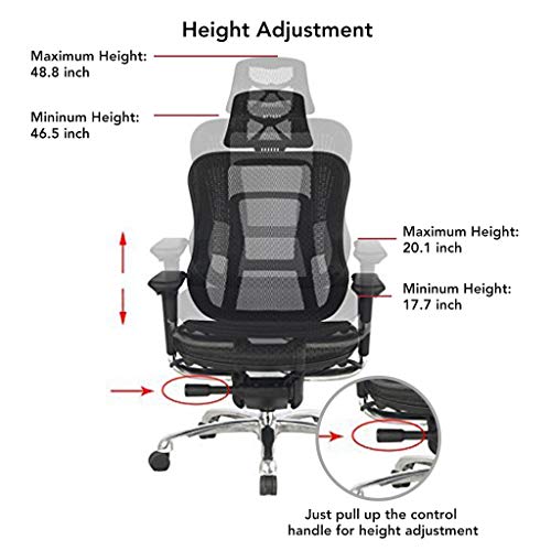 VIVA OFFICE High-Back Office Chair Green Mesh Swivel Task Chair - Ergonomic Computer Desk Task Executive Chair