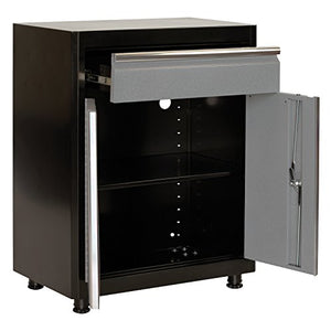 American Heritage AADF301836-MG09 Steel Base Cabinet with Drawer, 30" Width x 18" Depth x 36" Height, Black/Multi-Granite