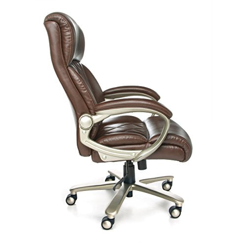OFM Avenger Series Big and Tall Leather Executive Chair - Brown Leather Computer Chair with Arms (812-LX)