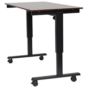 Luxor 60" Electric Standing Desk with Black Frame and Dark Walnut Top