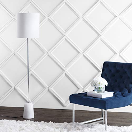 JONATHAN Y JYL2061A Lincoln 62.5" Marble/Metal Floor Lamp, Chrome