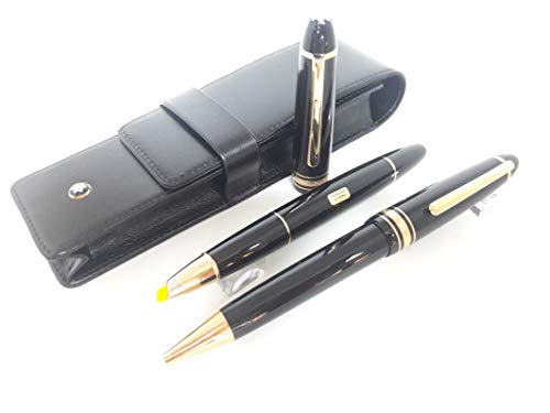 Montblanc 02100 Set Document Marker- Ballpoint Pen- 2 Pen Pouch