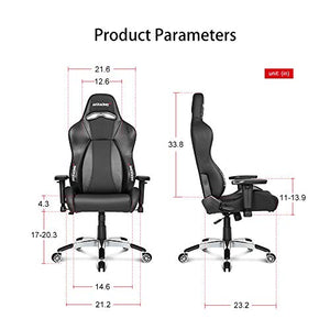 AKRacing Masters Series Premium Gaming Chair with High Backrest, Recliner, Swivel, Tilt, 4D Armrests, Rocker and Seat Height Adjustment Mechanisms with 5/10 Warranty - Carbon Black