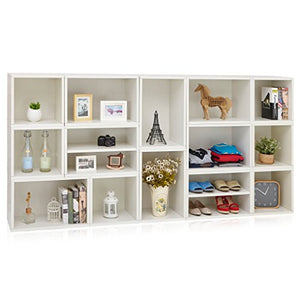 Way Basics Rome Storage Blox Eco Modular Bookcase Shelving, White (Tool-Free Assembly and Uniquely Crafted from Sustainable Non Toxic zBoard paperboard)